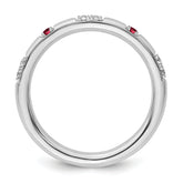 14k White Gold Stackable Expressions Created Ruby and Dia. Ring